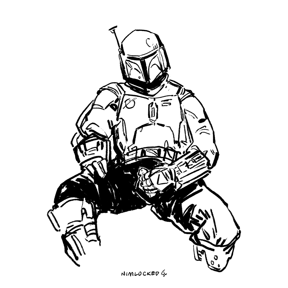 1boy 1male 2021 armor boba_fett gloves greyscale helmet male male_focus male_only mandalorian_armor mandalorian_helmet masturbation monochrome nim-lock_(artist) penis simple_background solo solo_focus solo_male star_wars white_background