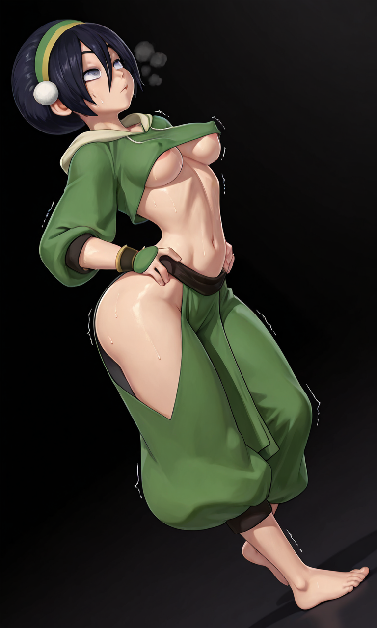 1girls, ai generated, ass, avatar the last airbender, big ass, big breasts, breasts, erect nipples, female, female only, nipples, seagege, seductive, solo, stable diffusion, tagme, thick thighs, toph bei fong