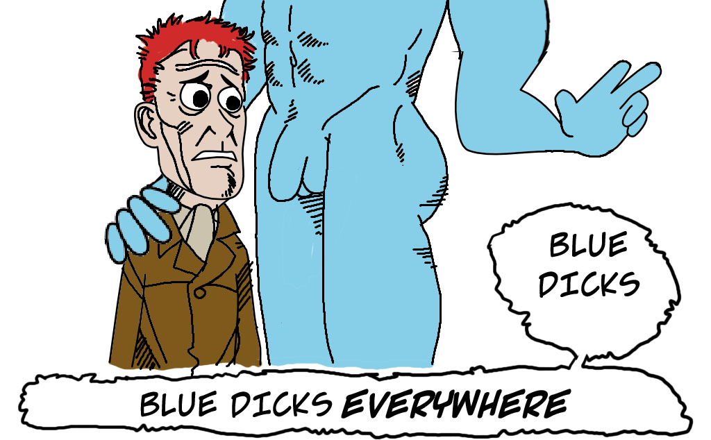 blue_skin cmnm dc_comics doctor_manhattan flaccid gay ginger_hair looking_at_penis male male_only meme multiple_boys multiple_males nude_male red_hair rorschach tagme watchmen yaoi