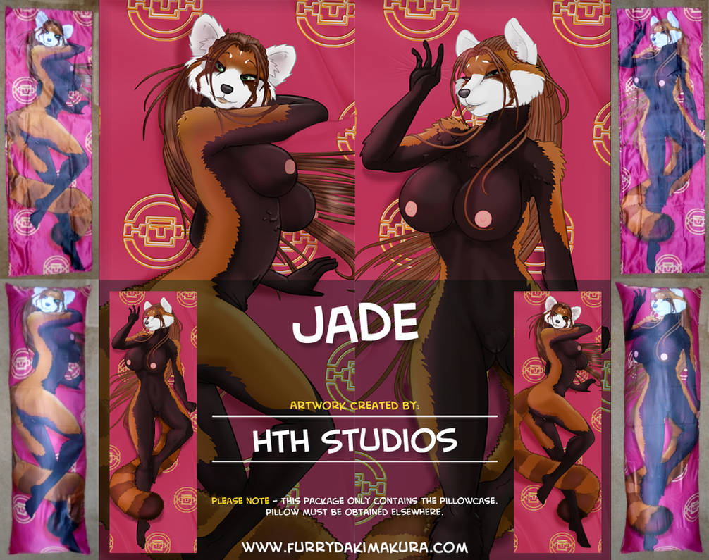 1girls anthro areola areolae bear big_breasts breasts brown_body brown_fur brown_hair busty crowchild female furry furry_dakimakura high_tail_hall hth_studios jade_dakimakura nipples original_character panda red_panda solo solo_female solo_focus