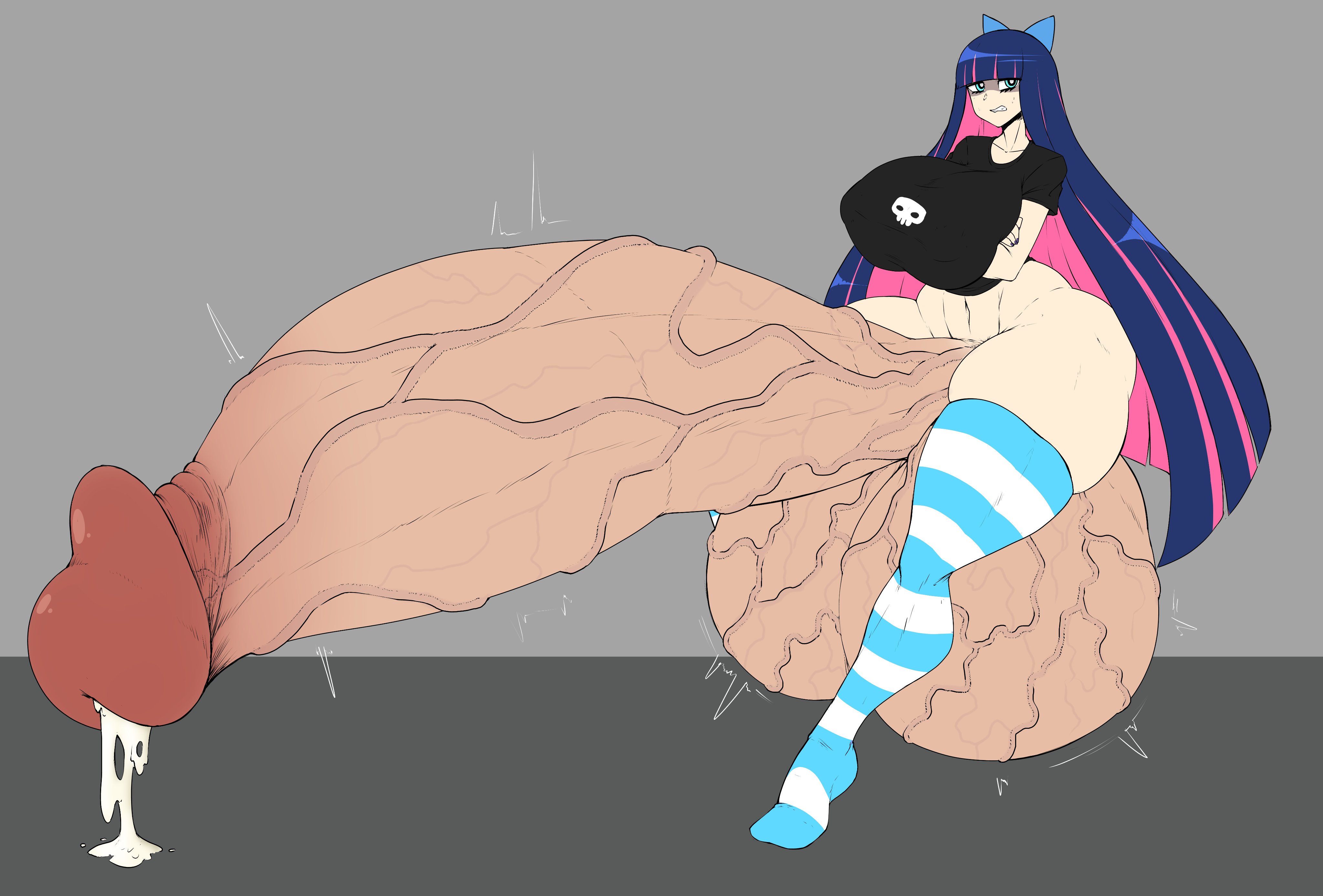 1futa, ass, balls, bottom heavy, bottomless, breasts, clothed, clothing, erection, futa only, futanari, hourglass figure, huge ass, huge breasts, human, hyper, hyper balls, hyper penis, intersex, light skin, light-skinned futa, pale skin, panty & stocking with garterbelt, partially clothed, penis, penis bigger than body, rust and bolts, solo, standing, stocking anarchy, stockings, tagme, thick thighs, throbbing penis, wide hips