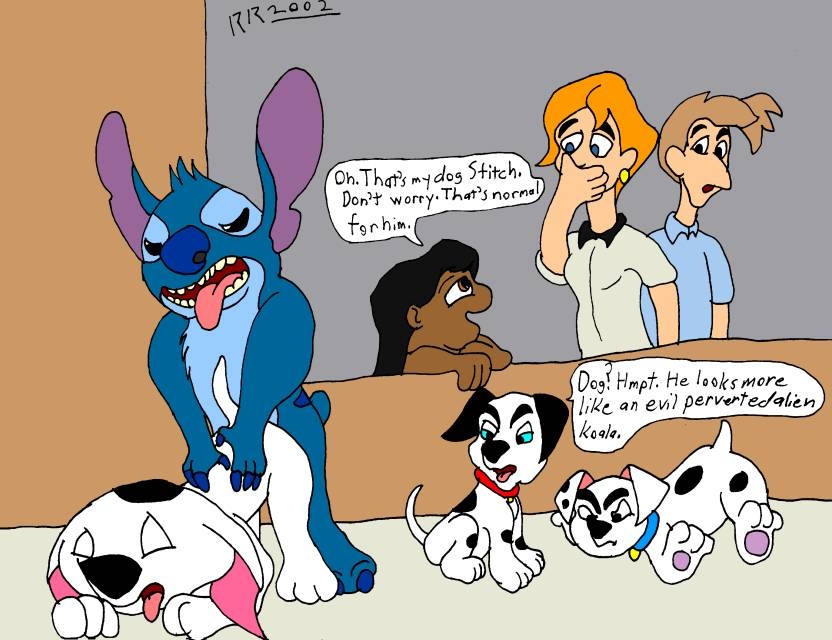 101_dalmatians anita_radcliffe bestiality cadpig crossover disney interspecies lilo_and_stitch lilo_pelekai lucky_(101_dalmatians) rave_roo roger_radcliffe rolly rough_sketch sex stitch zoophilia