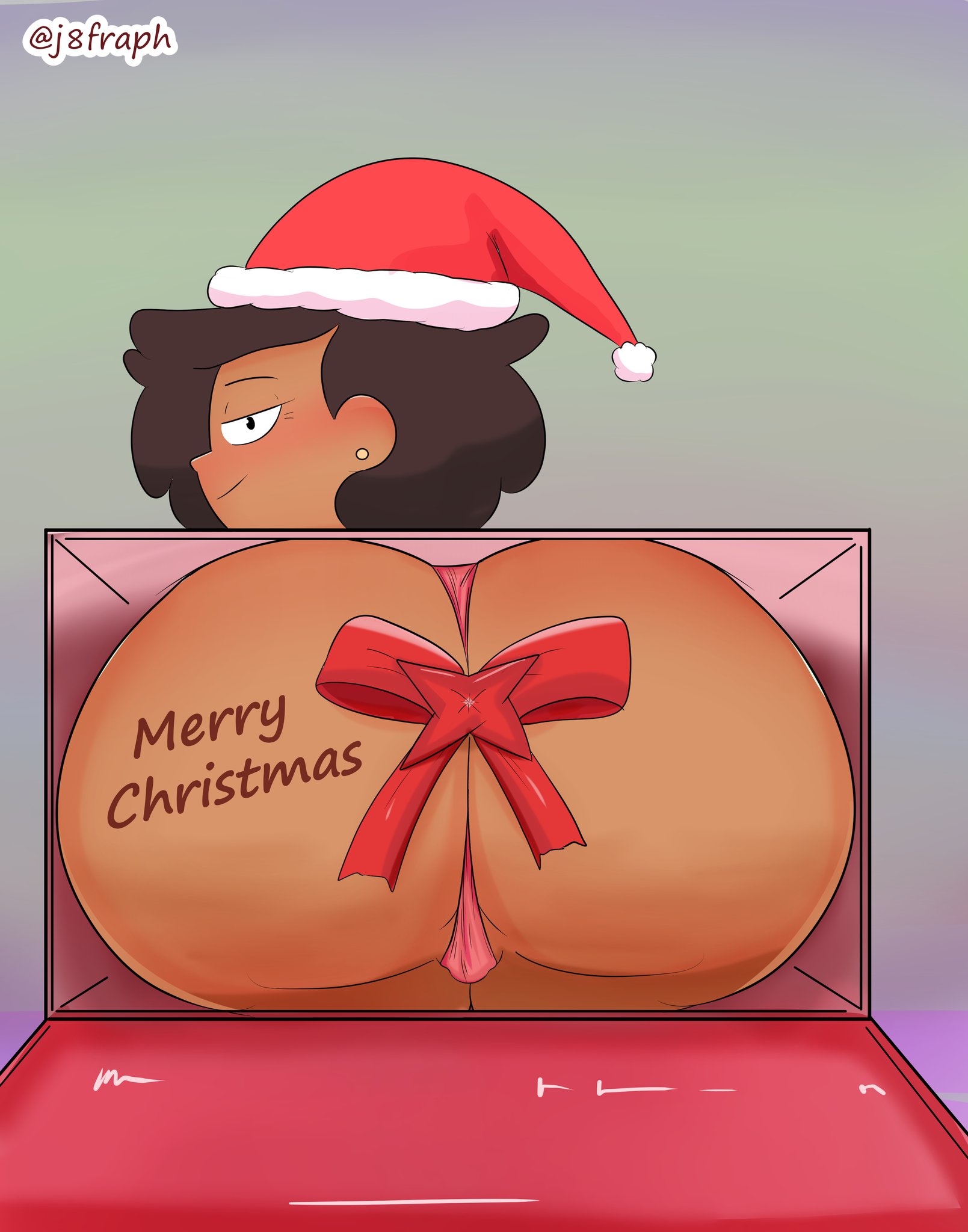 amphibia, ass, ass bigger than head, ass focus, big ass, big butt, big hips, big thighs, christmas, disney, disney channel, female, female focus, female only, hourglass figure, huge ass, huge butt, huge hips, huge thighs, j8fraph, large ass, large butt, milf, mrs. boonchuy, oum boonchuy, solo, straight hair, tan-skinned female, wide hips