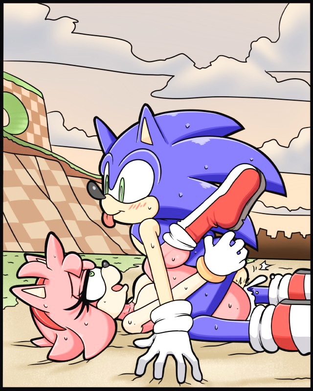 1boy 1girls amy_rose cloudz female funny_face furry greenhill male pink_fur pink_hair small_breasts sonic_(series) sonic_the_hedgehog