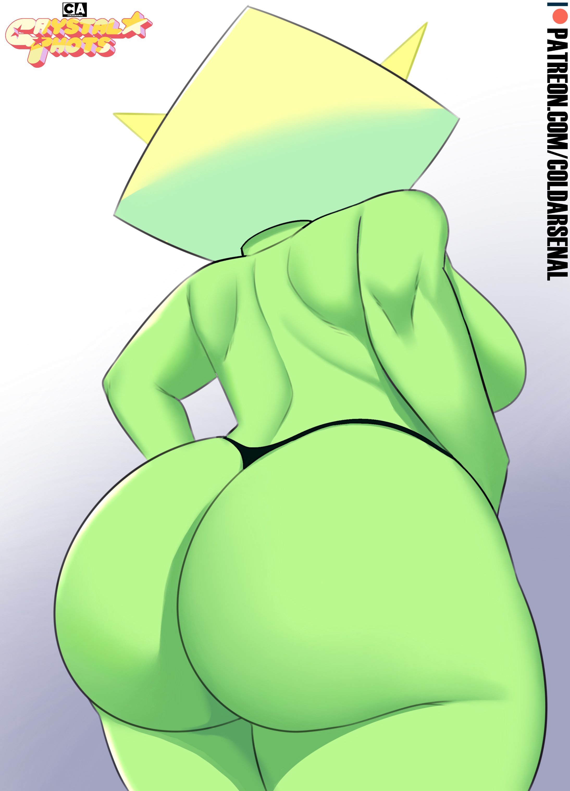1girls, ass, back view, big ass, big butt, bubble ass, bubble butt, cartoon network, coldarsenal, crystal thots, curvy, fat ass, female, female only, gem (species), huge ass, huge butt, large ass, peridot (steven universe), solo, solo female, steven universe, thick, thick ass, thong, voluptuous, wide hips