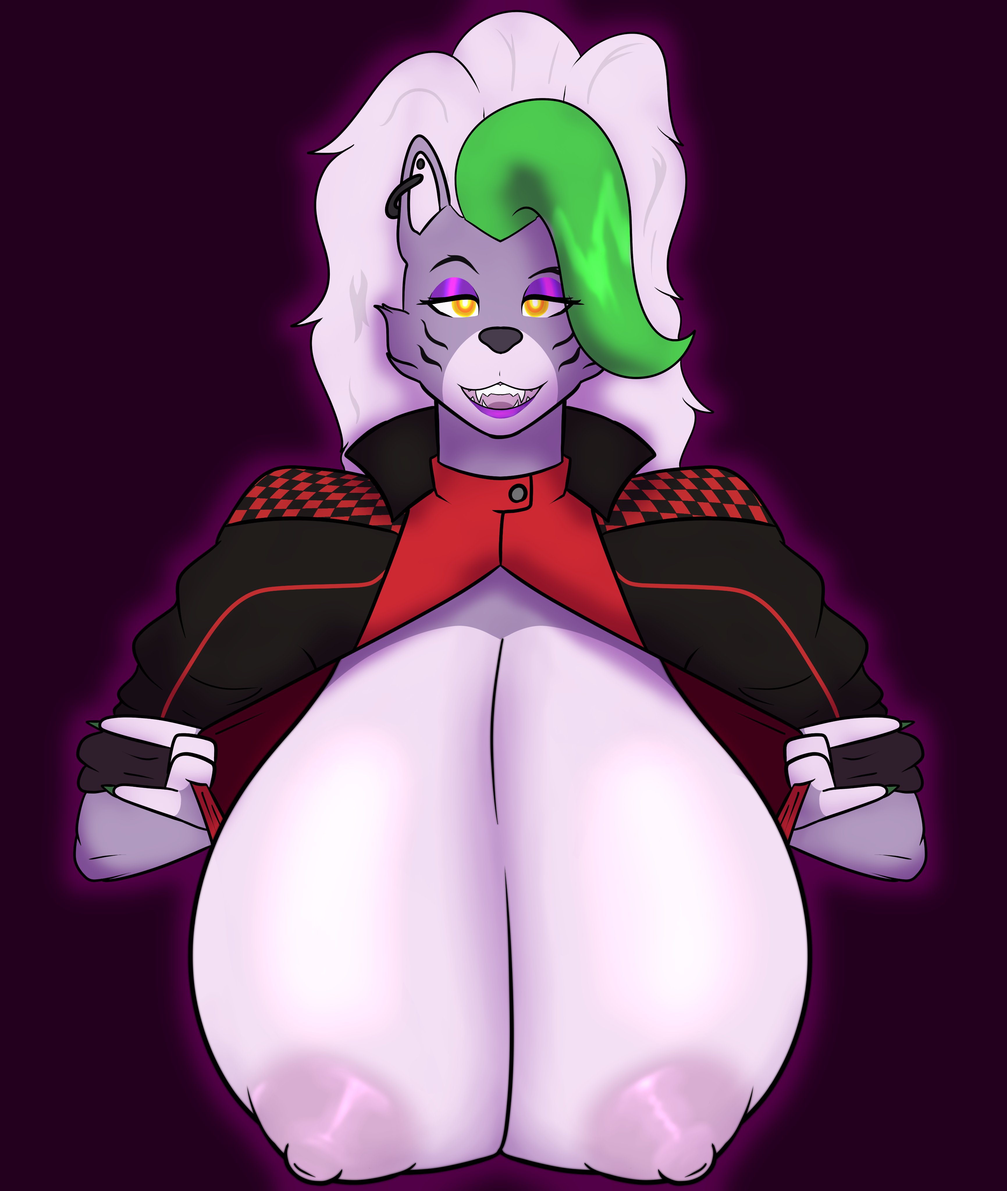 animatronic, big breasts, breasts, female, five nights at freddy's, five nights at freddy's: security breach, furry, huge breasts, jigglephysics, roxanne wolf (fnaf), solo, tagme, wolf