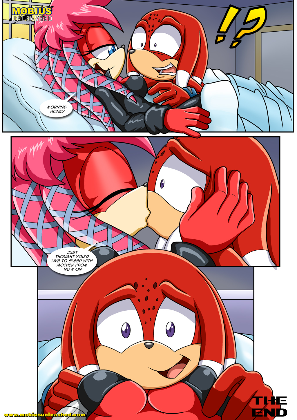 a_strange_affair comic comic_page happy head_on_breasts incest kissing lien-da mother_and_son palcomix rutan_the_echidna shocked sonic_(series) sonic_the_hedgehog_(archie) sonic_the_hedgehog_(series)