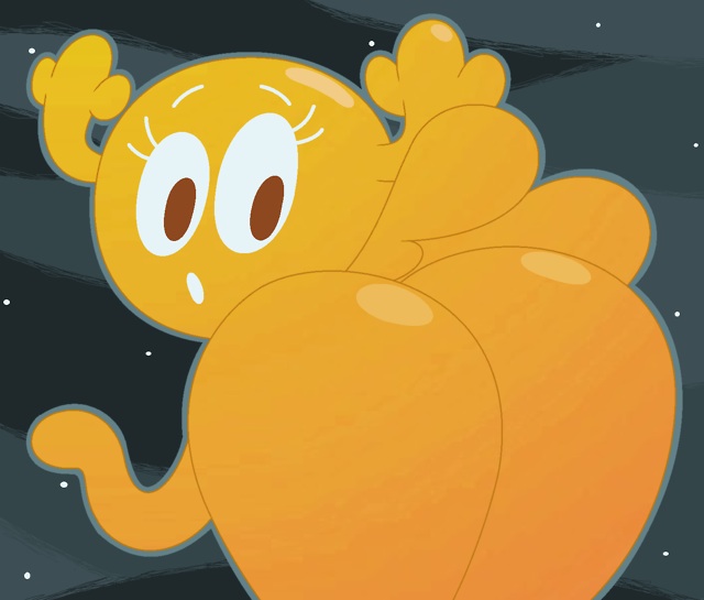 antlers, ass, beesandbats (artist), beesandbutts, big ass, big butt, cartoon network, eyelashes, fairy, female, horn, looking at ass, looking at butt, looking at viewer, looking back, penny fitzgerald, presenting, rear view, solo, surprise, the amazing world of gumball, wings