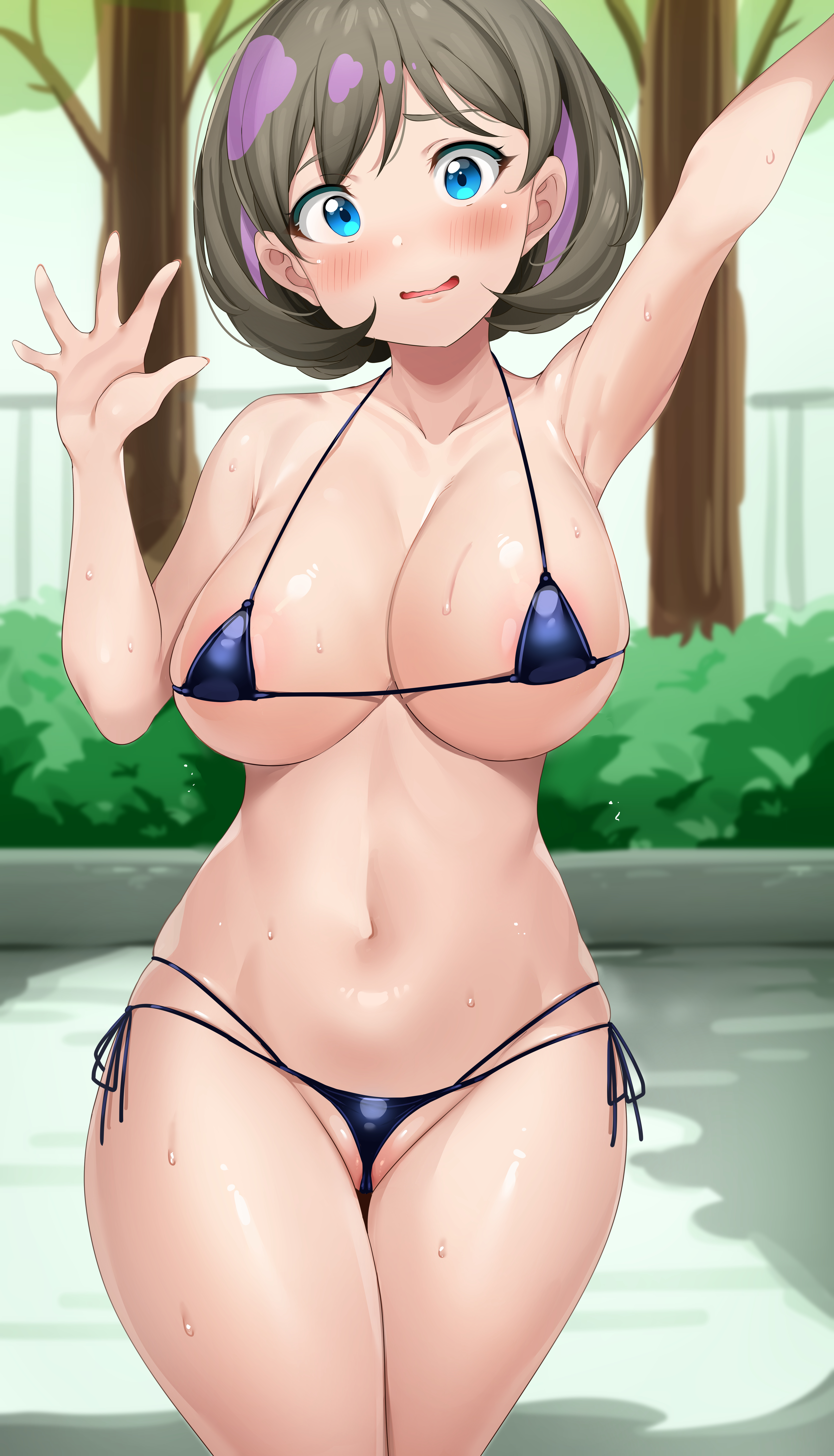 1girls, big breasts, bikini, blue eyes, breasts, cleavage, female, female only, hi res, high resolution, highres, innie pussy, large breasts, large filesize, love live!, love live! superstar!!, micro bikini, multi-strapped bikini, pussy, revealing clothes, side-tie bikini, sideboob, skindentation, solo, solo female, string bikini, tang keke, tem10, underboob, very high resolution, wide hips