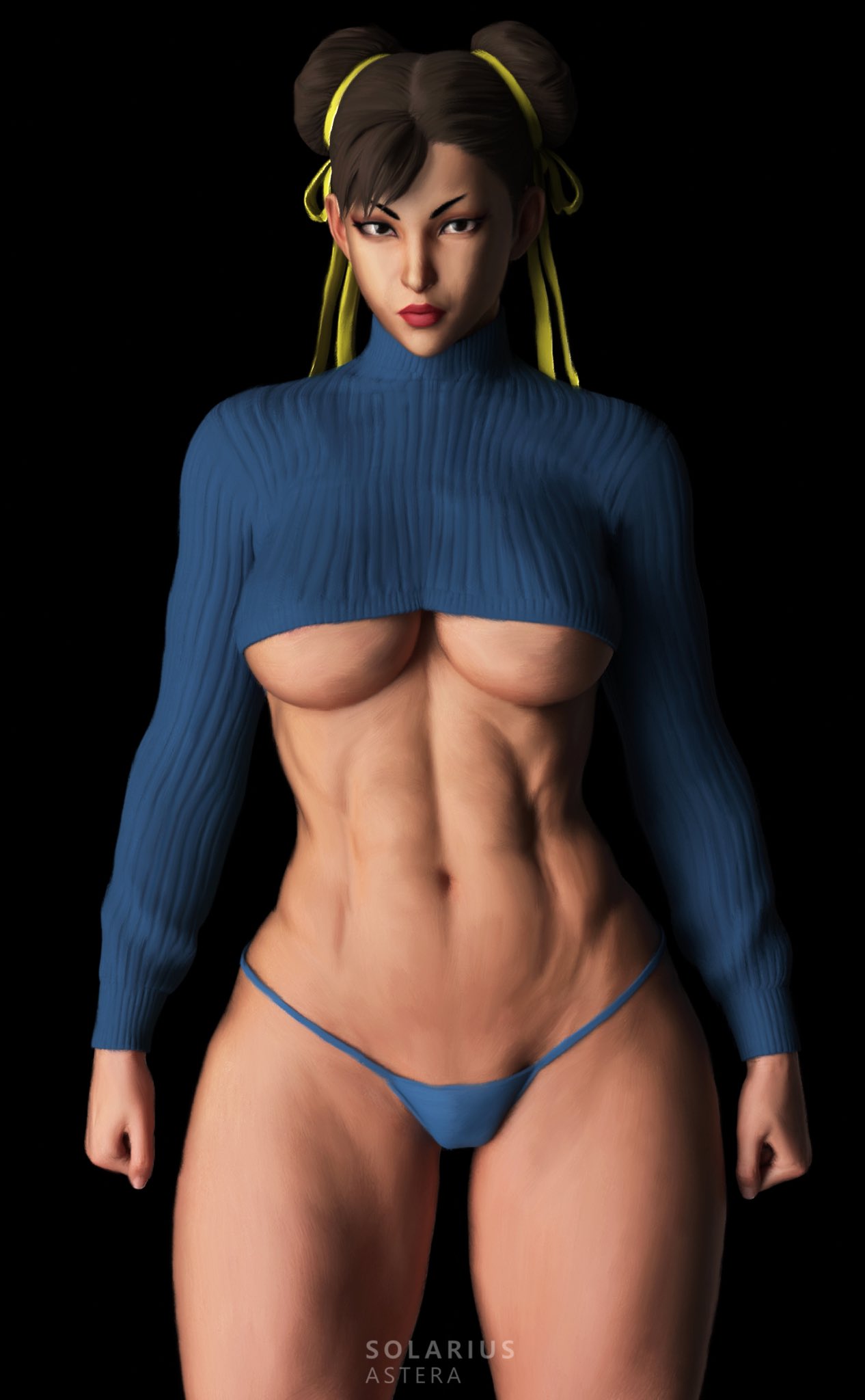 3d, abs, belly button, capcom, chun-li, female, hourglass figure, mature female, milf, muscular, muscular female, navel, solarius astera, solo, street fighter, street fighter v