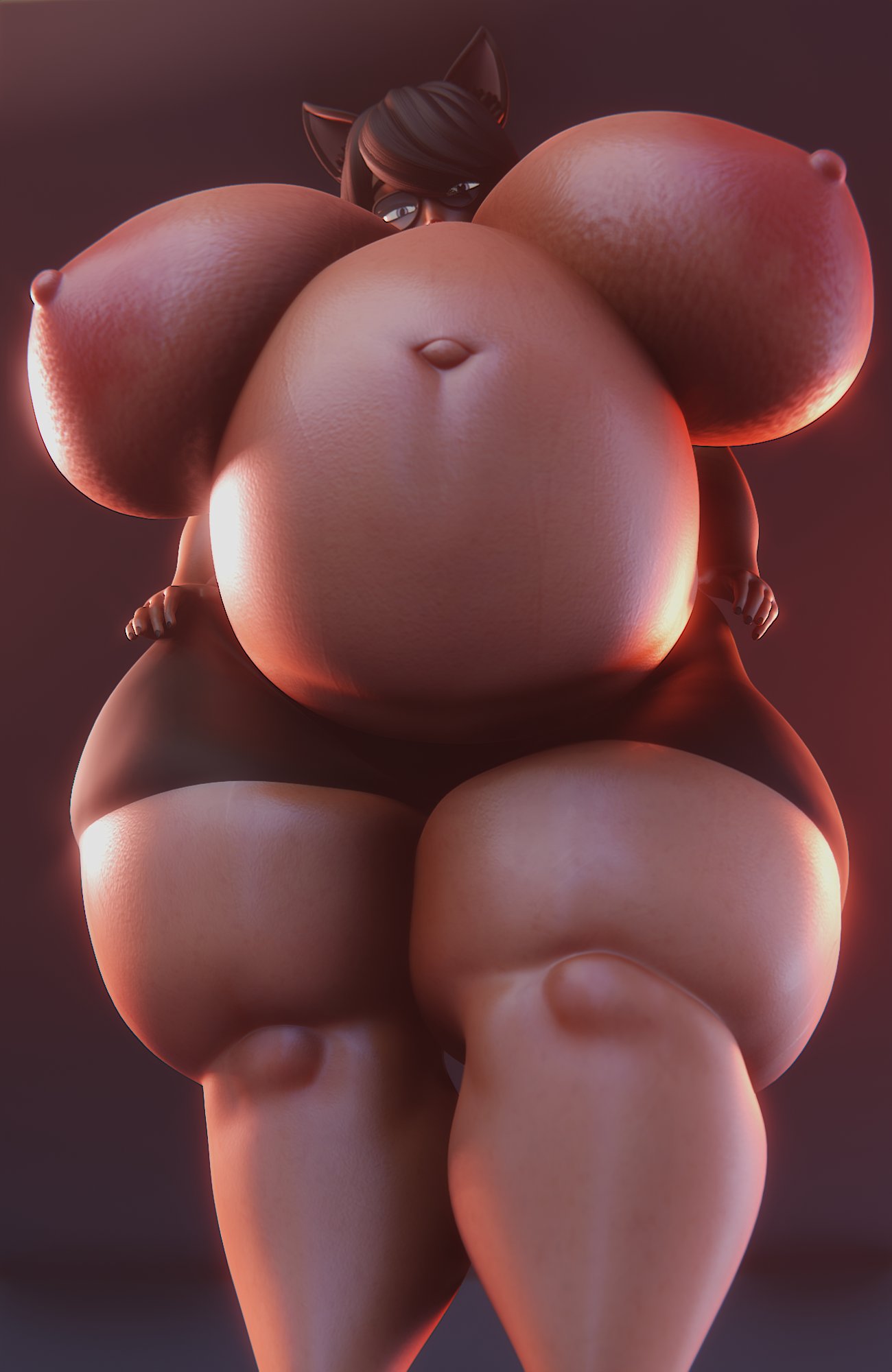 1girls, 3d, areolae, blender, breasts, cghonk, female, female only, huge breasts, nipples, overweight, overweight female, pregnant, solo, thick thighs, wide hips