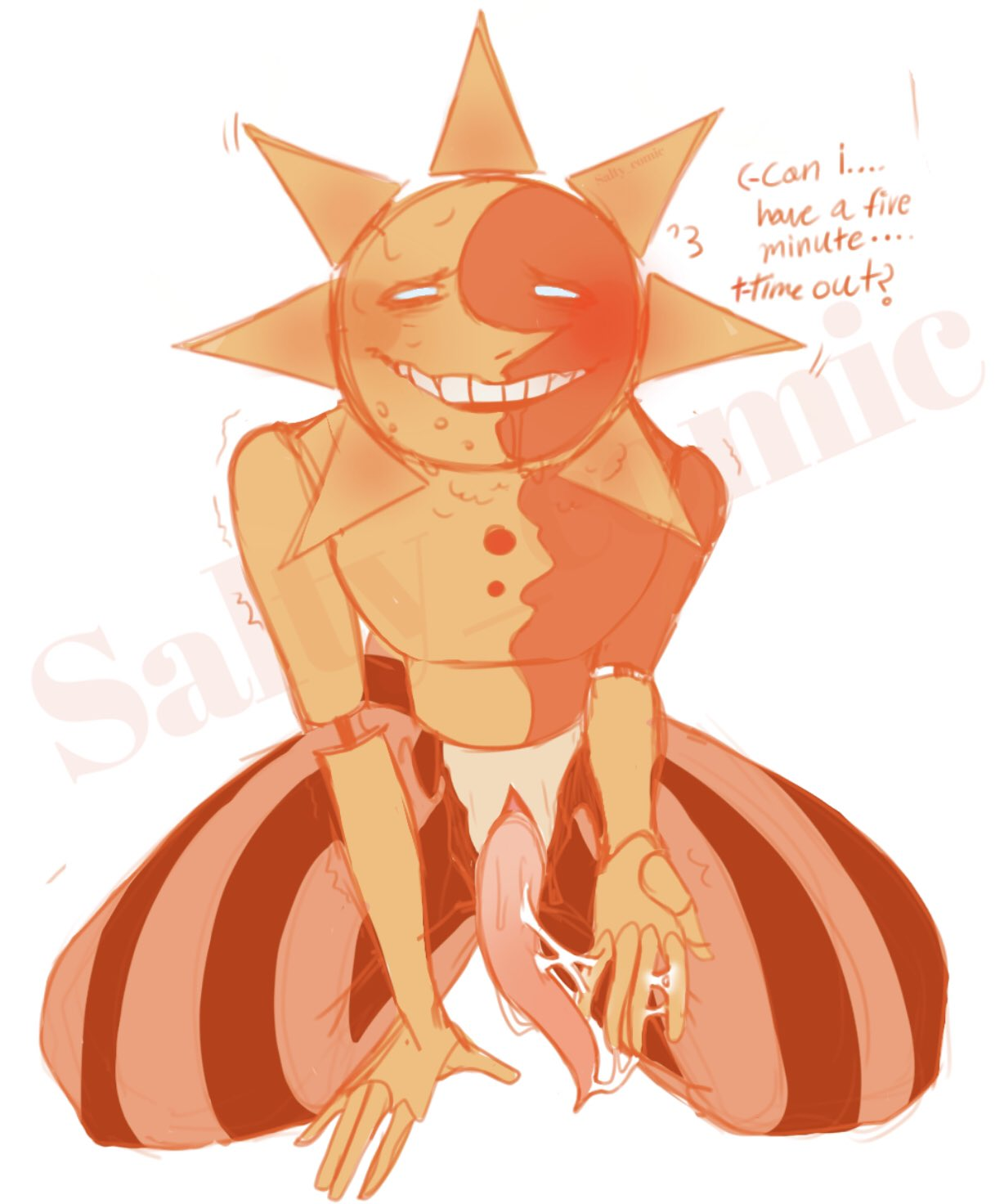 five nights at freddy's, five nights at freddy's: security breach, male, penis, salty comic, solo, sundrop, tagme, tentacle penis