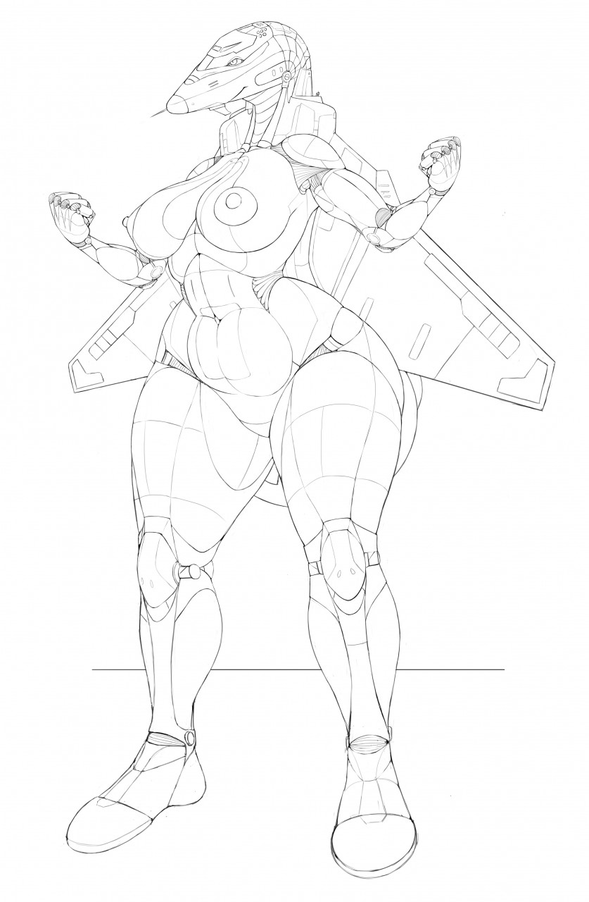 aeromorph aircraft big_breasts black_and_white line_art living_aircraft living_machine ndragon3 solo thick_thighs wide_hips