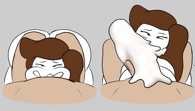 absurd res, absurd resolution, absurdres, all the way to the base, balls, balls deep, blowjob, brown hair, cum, cum in mouth, cum in throat, deepthroat, digital media (artwork), excessive cum, eye contact, fellatio, female, hi res, high resolution, highres, large penis, let me explain studios, male, male pov, mob face, nude, oral, penis, pov, puffed cheeks, rebecca parham, scarecorrode, tagme, too much cum, youtube, youtuber