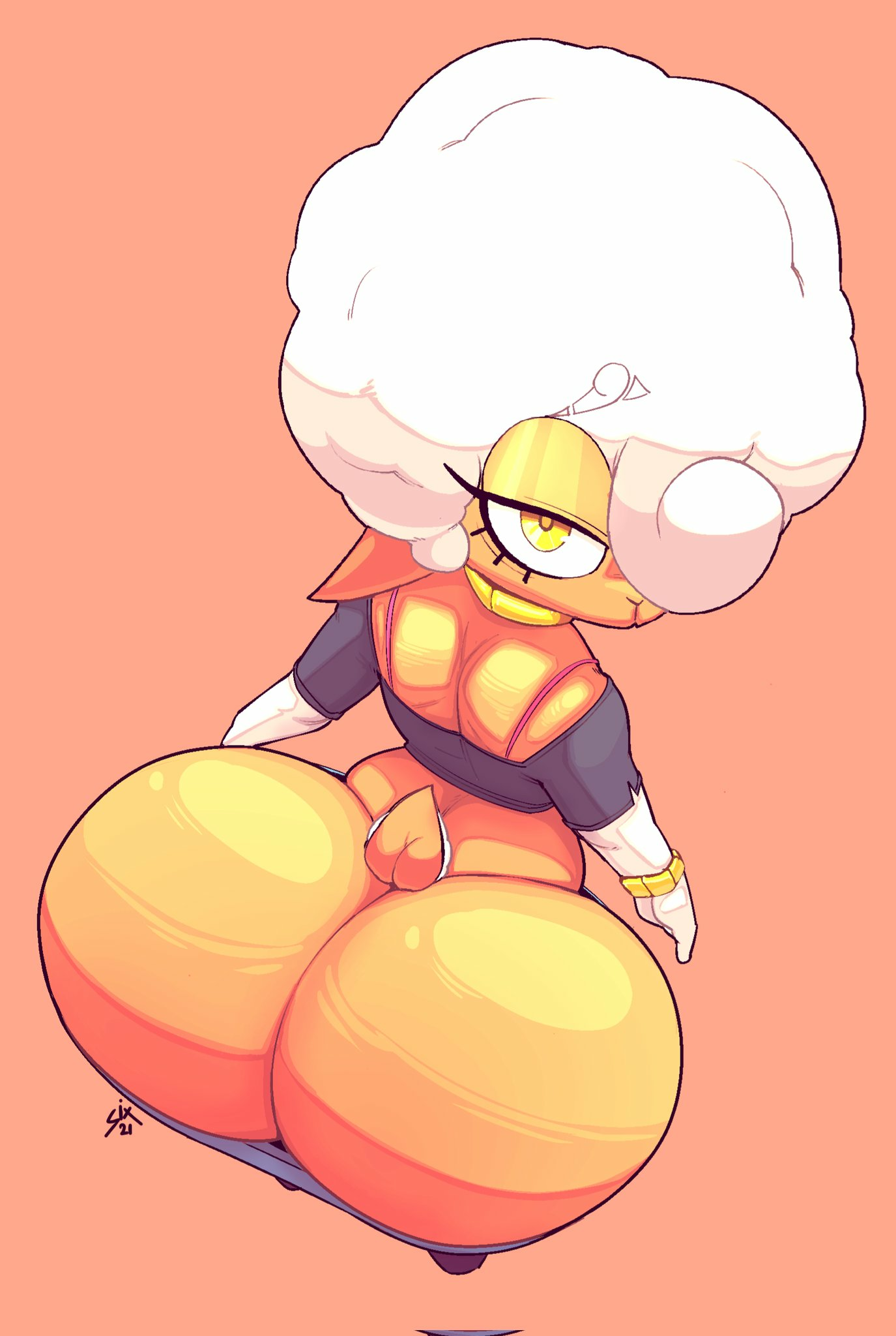 ass, ass cleavage, ass crack, bottom heavy, butt crack, female, fur, huge ass, hyper bimbo, one eye obstructed, sheep, sixsidesofmyhead, thorn (ownintime), wide hips