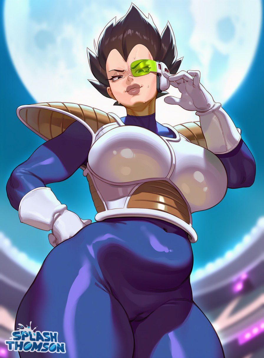 ai generated, athletic female, bare thighs, black eyes, black hair, breasts, dragon ball, dragon ball z, female, female vegeta, genderswap (mtf), gigantic breasts, huge breasts, huge thighs, light skin, light-skinned female, looking down, low-angle view, massive breasts, mature female, milf, muscular, muscular female, rule 63, saiyan, saiyan armor, saiyan female, smiling, solo female, spiky hair, splashthomson, squatting, sweat, sweatdrop, thick body, thick female, thick thighs, thighs, vegeta, voluptuous, voluptuous female