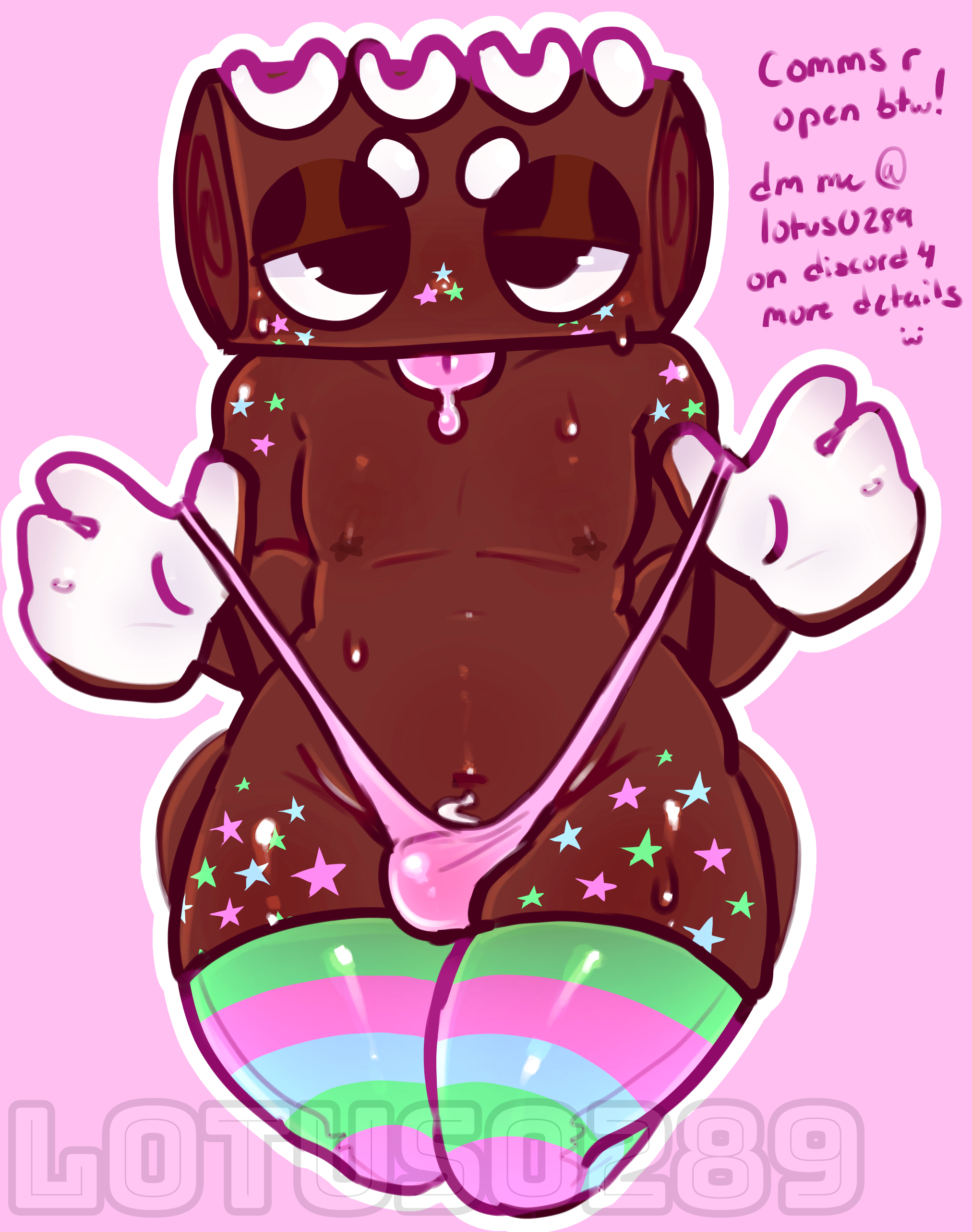 chubby, cosmo (dandy's world), dandy's world, dandys world, femboy, lotus0289, male, male only, thighhighs, thighs, thong