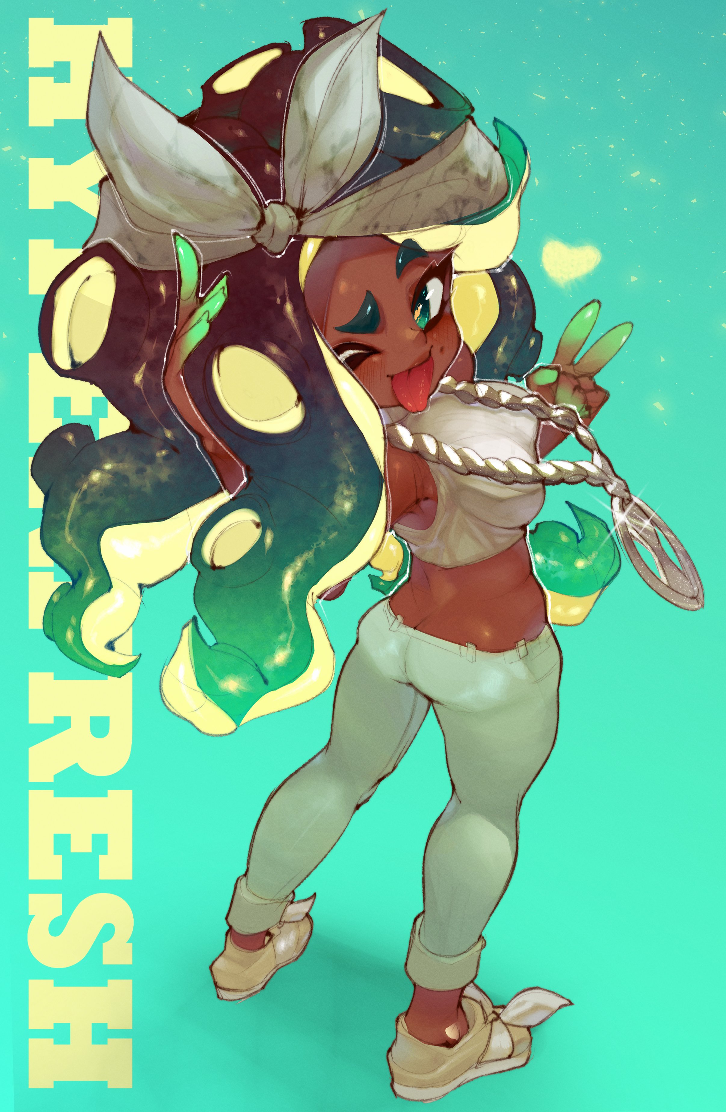 ass cleavage, female, marina (splatoon), onimiere, solo female, splatoon, splatoon (series)