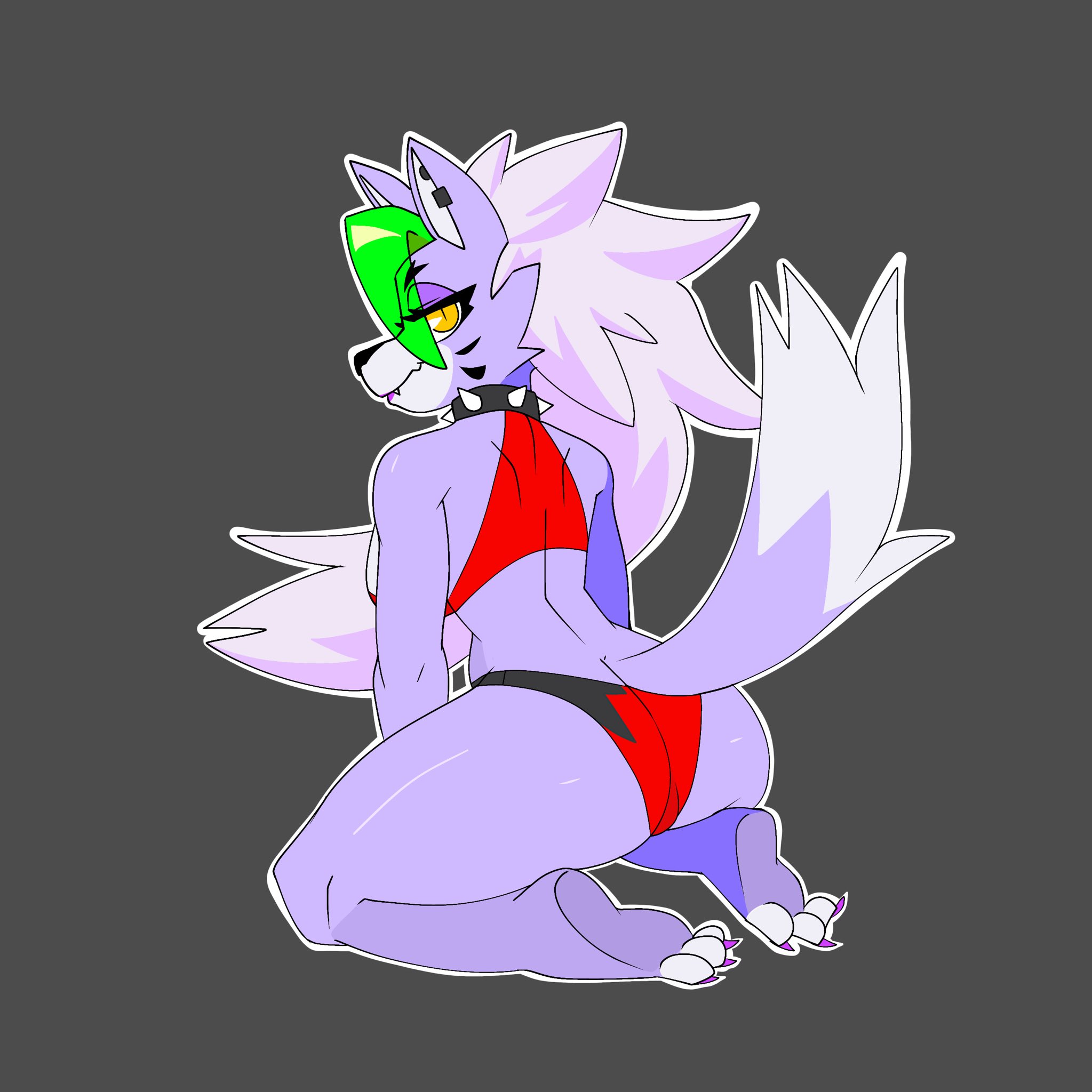five nights at freddy's, fnaf, rear view, roxanne, roxanne wolf (fnaf), ryuuuk1, solo
