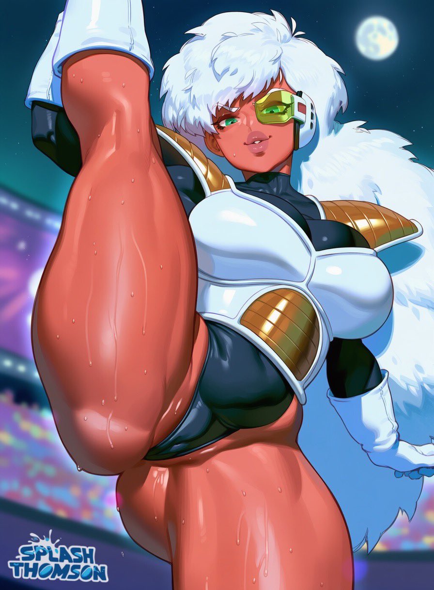 ai generated, alien, alien girl, armor, armored female, bare thighs, breasts, cameltoe, dragon ball, dragon ball z, female, genderswap, genderswap (mtf), gigantic breasts, green eyes, huge breasts, huge thighs, jeice, long hair, looking down, low-angle view, massive breasts, oiled body, oiled skin, red body, red skin, rule 63, saiyan armor, smiling, solo female, splashthomson, squatting, standing split, sweat, sweatdrop, thick body, thick female, thick thighs, thighhighs, thighs, tight clothing, very long hair, voluptuous, voluptuous female, white hair