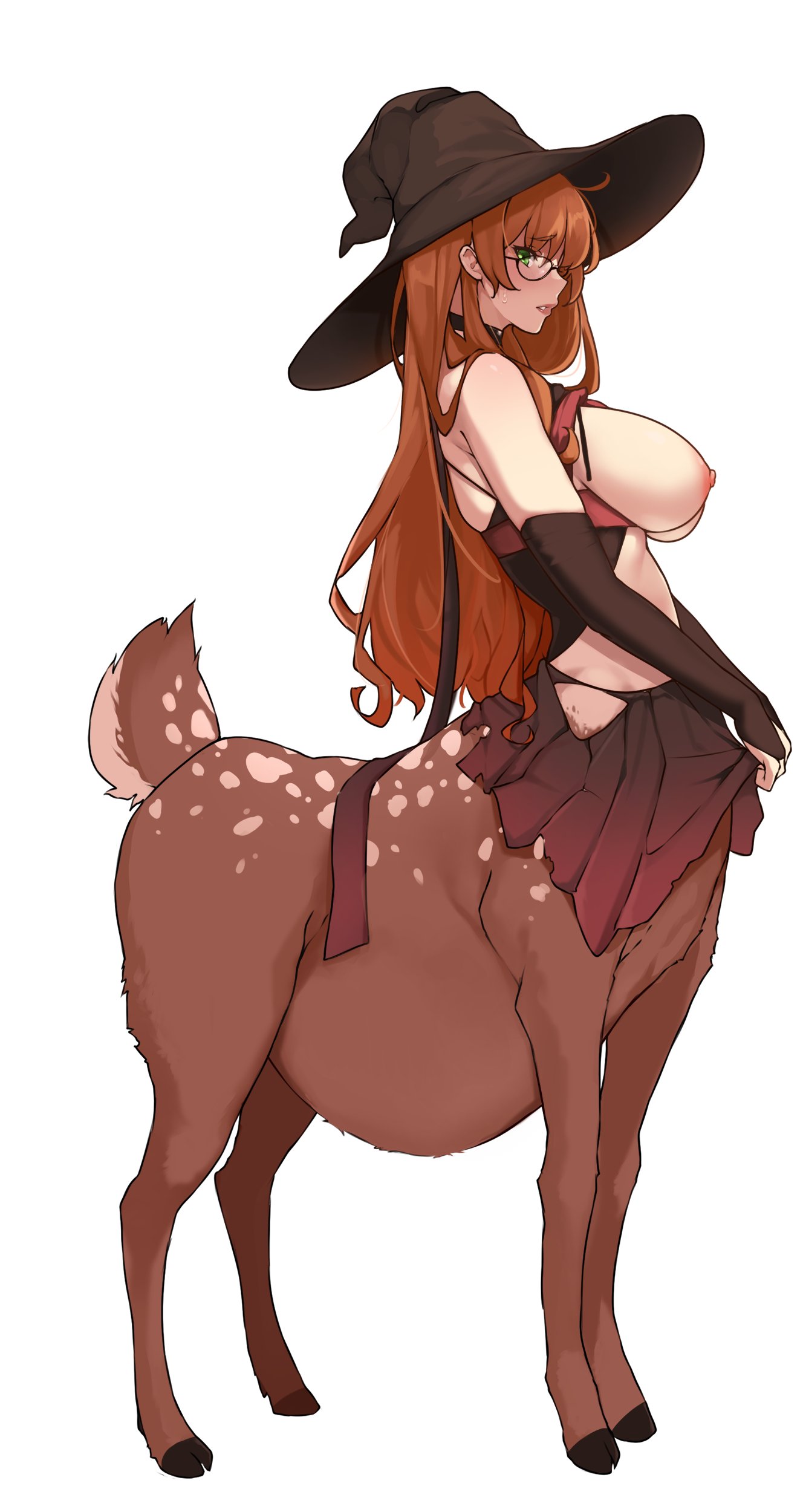 1girls areolae big_breasts breasts centaur female female_only huge_belly large_breasts nipples pregnant ready_to_pop taur todding