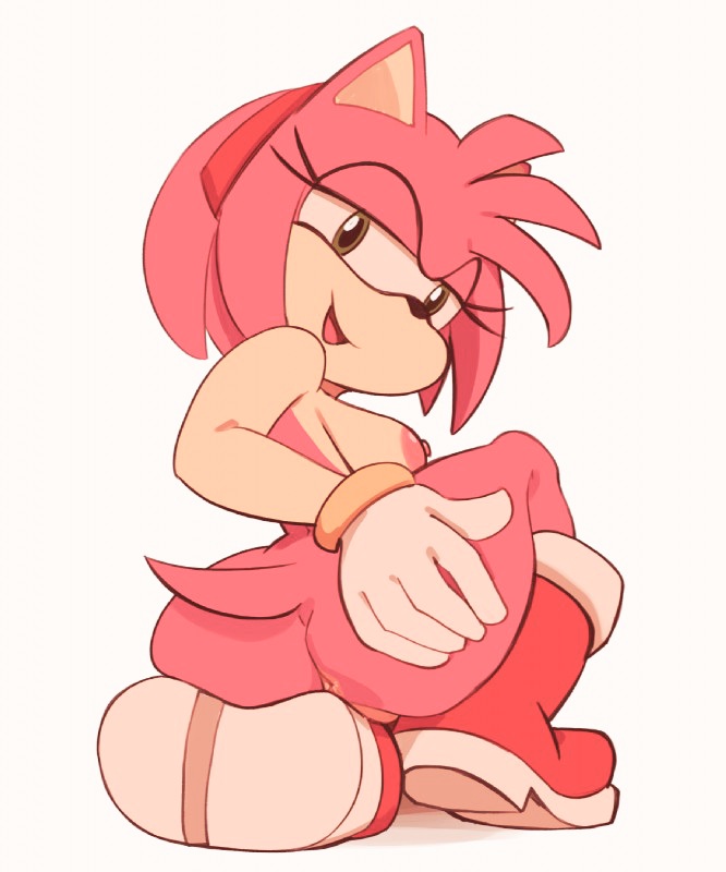 amy_rose furry partially_visible_vulva pink_fur pink_hair seductive_look small_breasts soloid sonic_(series)