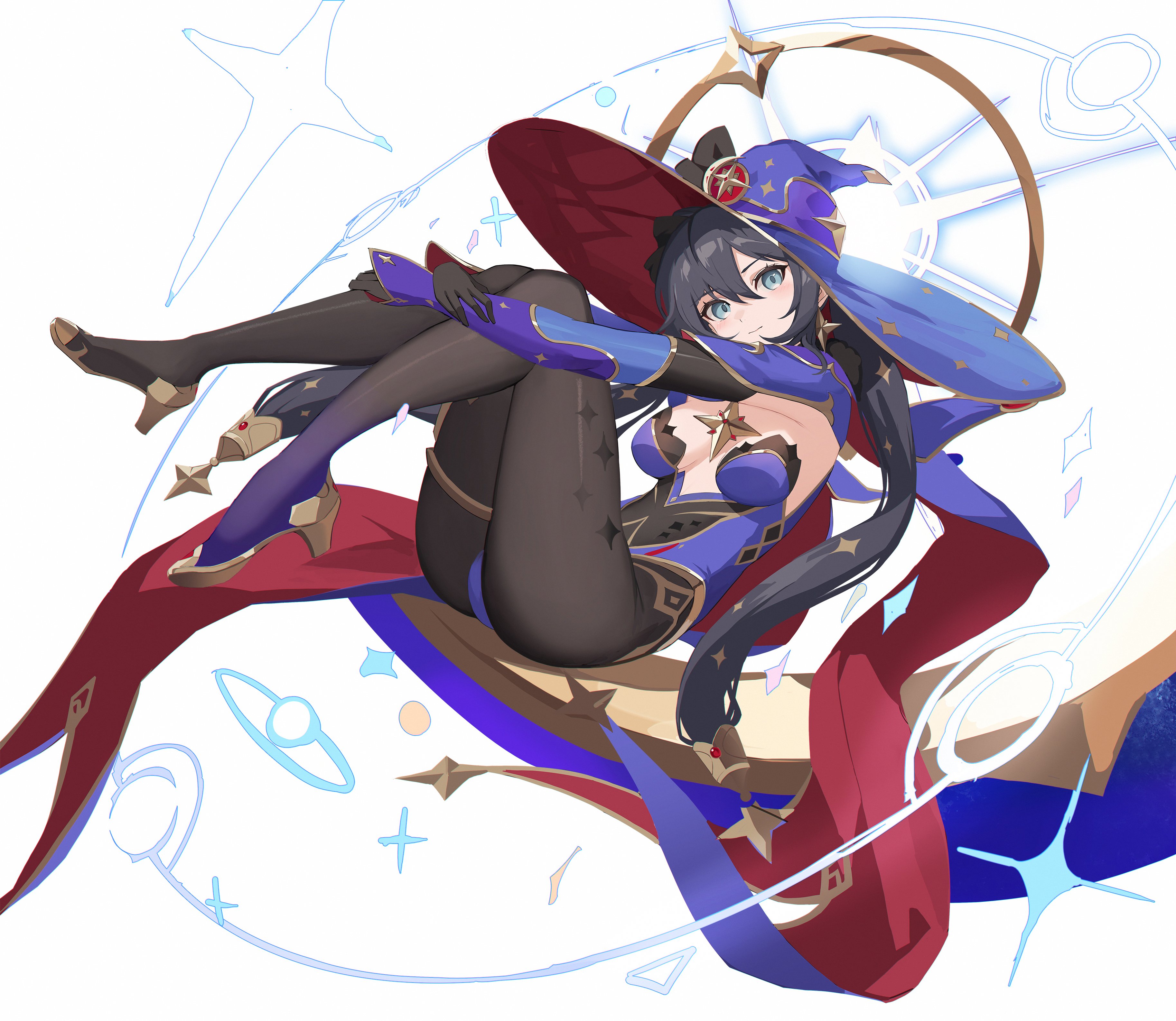 1girls, absurdres, ass, breasts, clothed, clothing, female, genshin impact, high heels, highres, lll thika, mona (genshin impact), solo, tagme