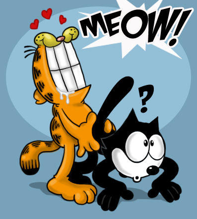 2boys anal anal_penetration anal_sex black_body black_fur bodily_fluids crossover cum cum_in_ass cum_inside domestic_cat dreamworks duo ekuhvielle felid feline felis felix_the_cat felix_the_cat_(series) feral fur garfield_(series) garfield_the_cat gay genital_fluids low_quality low_res male male/male male_only mammal orange_body orange_fur paws,_inc. sex tagme text text_bubble universal_studios viacom yaoi