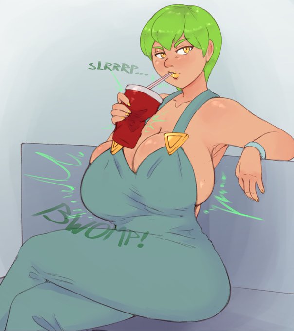 1girls 2021 5_fingers armpits bare_shoulders big_breasts blue_background bottomwear bracelet breast_expansion breasts chilling clothed clothing cup drinking drinking_soda expansion eyebrows female female_focus female_only foo_fighters fully_clothed green_hair hair hips holding_cup huge_breasts human human_only humanoid jojo's_bizarre_adventure large_breasts light-skinned_female light_skin looking_at_viewer looking_away medium_breasts overalls overalls_only seductive_eyes seductive_look short_hair shounen_jump sideboob simple_background sitting solo solo_female solo_focus sosoni sound_effects stone_ocean straw tan_skin text thick thick_thighs thighs topwear wide_hips