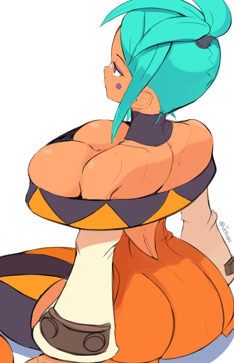 1girls, ass, big breasts, breasts, cerebella, cleavage, female, jellcaps, large breasts, skullgirls, tight clothing