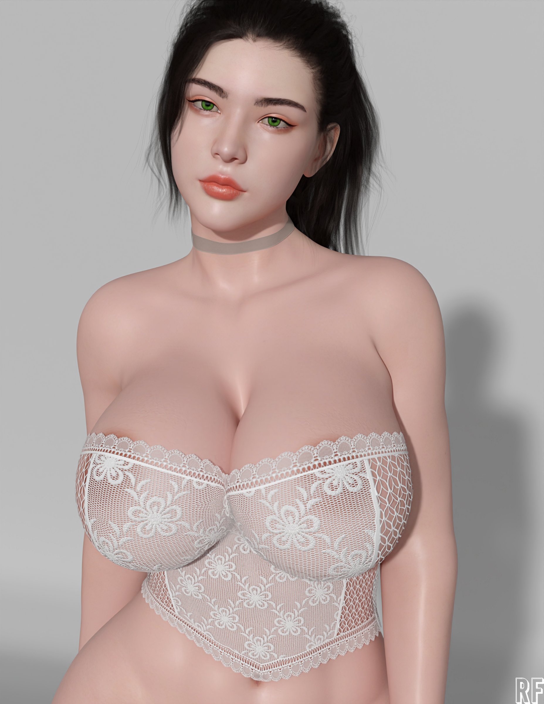 1girls, 3d, anya (rudefrog), big breasts, breasts, female, female only, large breasts, original character, rude frog, solo, tagme