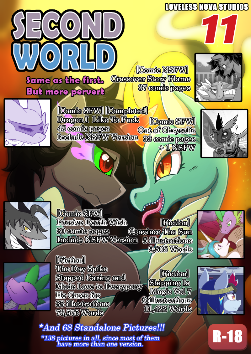 advertisement art_pack arthropod comic equid equine fan_character female friendship_is_magic horn insects king_sombra_(mlp) kobold lepidopteran longma male mammal moth my_little_pony princess_celestia_(mlp) queen_chrysalis_(mlp) scp-682 scp_foundation second_world smooth_skin spike_(mlp) them's_fightin'_herds tianhuo_(tfh) unicorn vavacung