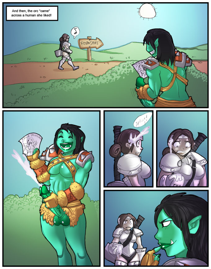 2010 black_hair blizzard_entertainment comic eastern_kingdoms elwynn_forest female futanari human orc orc_warrior original_character rapeorc_(shia) shia_(artist) warcraft warrior_(warcraft) world_of_warcraft