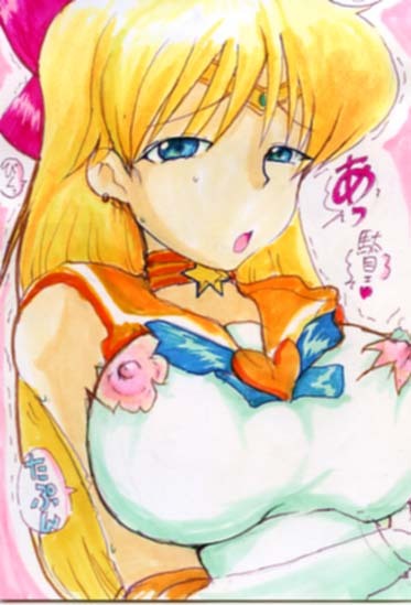 bishoujo_senshi_sailor_moon bow clothing female female_only human kirasu large_breasts minako_aino sailor_venus solo tagme torn_clothes