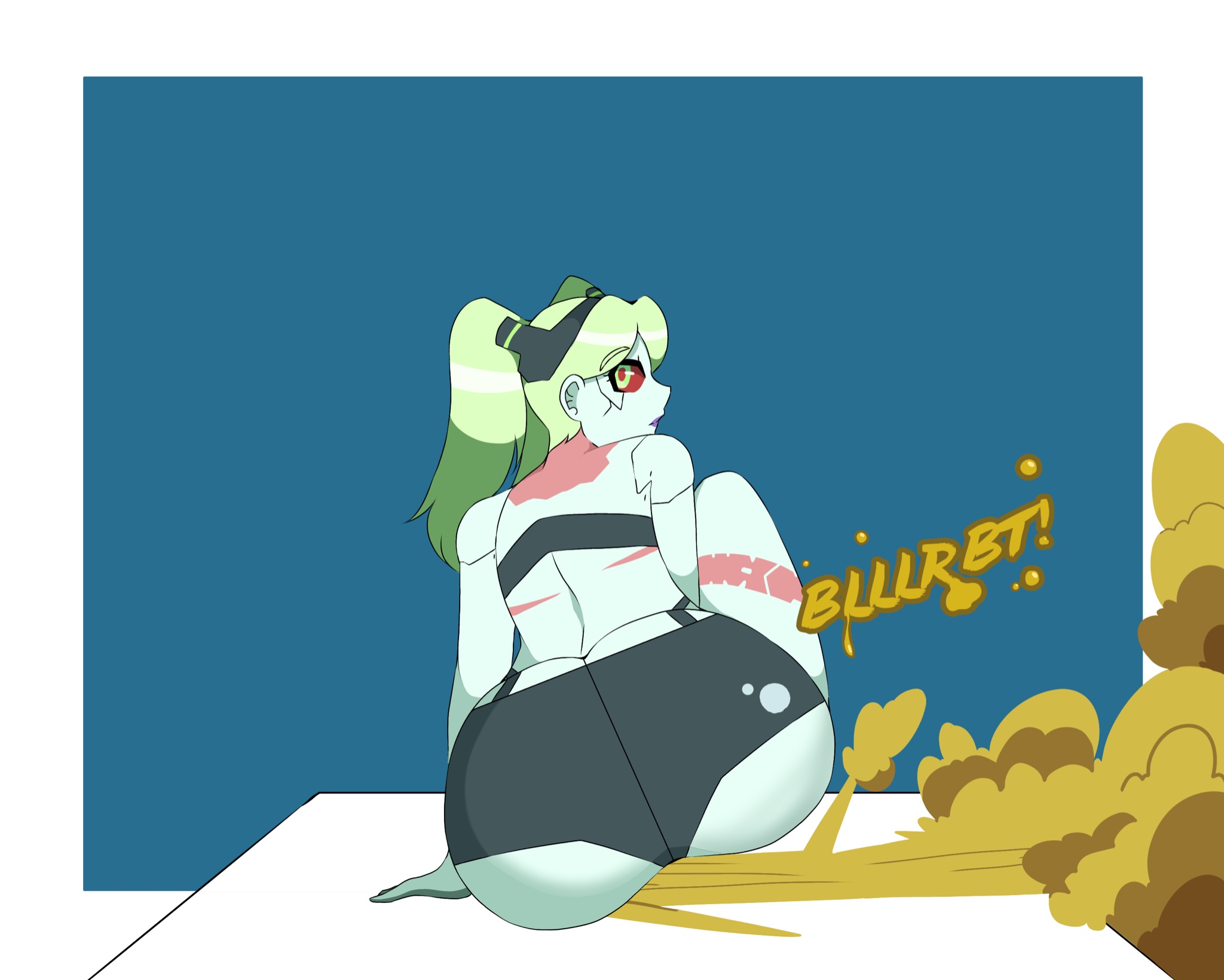 big ass, bubble butt, cyberpunk: edgerunners, fart, fart cloud, fart fetish, farting, fat ass, female, looking back, mrtomato8224, rebecca (edgerunners)