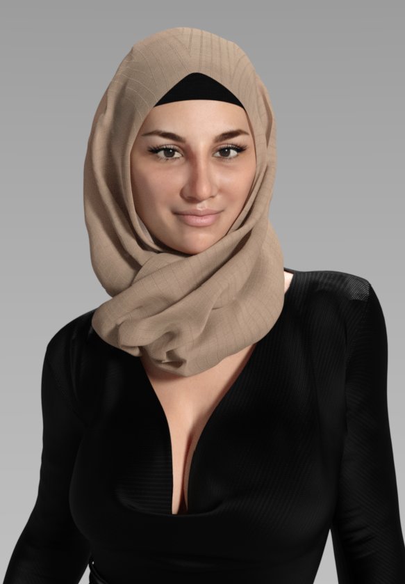 1girls 3d arabian cleavage curvy fatima_(vforvendettav) female female_focus female_only hijab hijabista muslim original_character solo vforvendettav