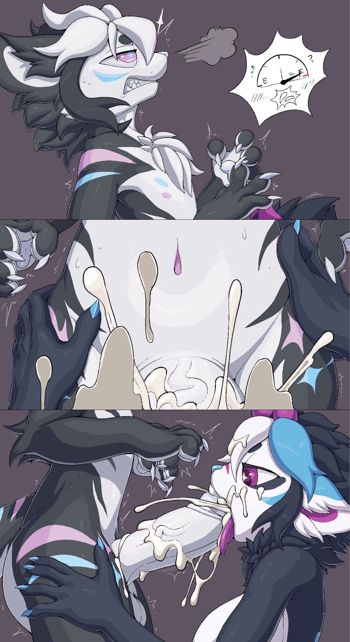 1boy, 1girls, animal ears, anthro, anthro on anthro, breasts, clenched teeth, cum, cum in mouth, cum inside, cumming, female, female anthro, female pov, femboy, femboy on female, femboysub, femdom, hand on hip, huge cock, hung trap, male, male anthro, malesub, nude, nude female, nude male, oral, pata, penis, pov, power bottom, straight, tail, taker pov, teeth