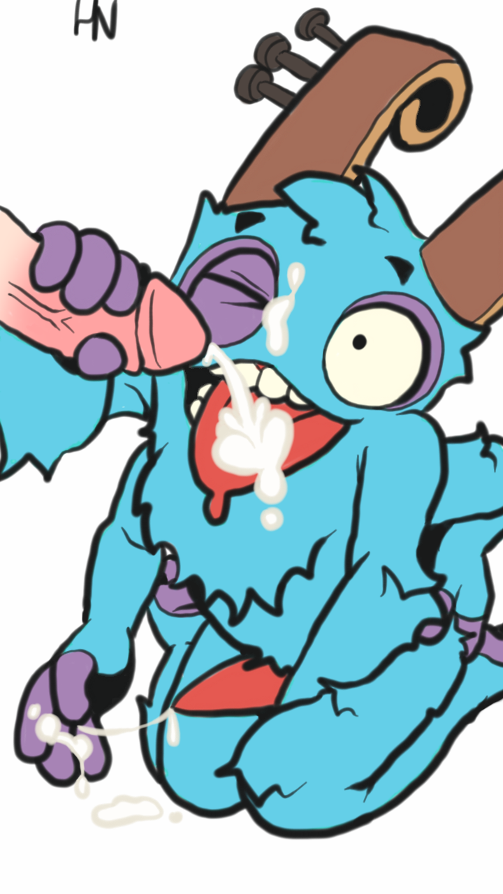 2022 4_arms blue_background blue_skin bowgart cum cum_in_mouth cum_on_tongue hi_res highres hinuineganuma human interspecies male male/male multi_arm multi_limb my_singing_monsters oral penis teeth vein video_games white_background