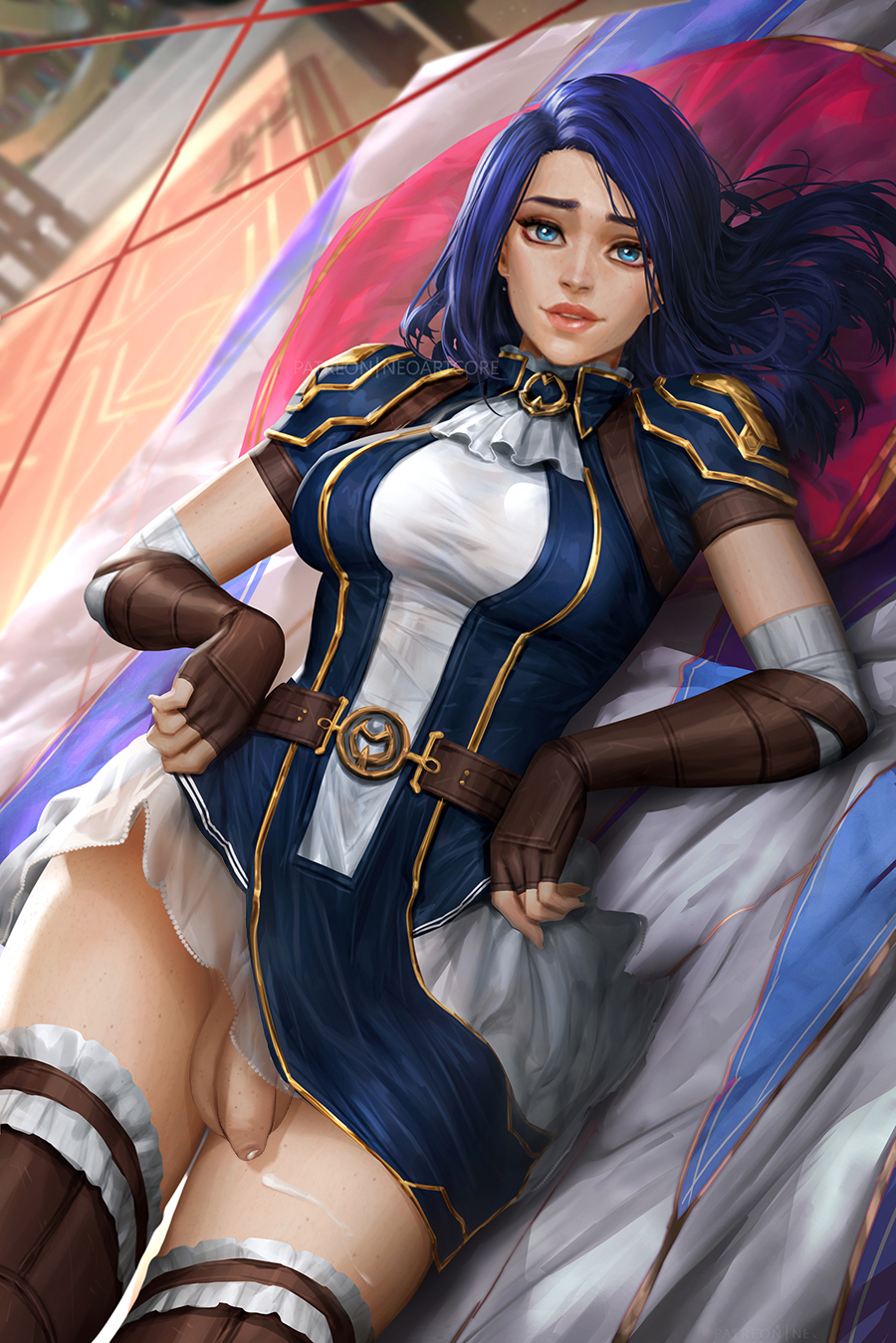 1futa 2d alternate_version_available arcane arcane_caitlyn balls balls_under_clothes bare_thighs belt big_breasts blue_eyes bottomless_skirt breasts caitlyn_kiramman cleavage clothed clothing cum cum_drip cum_on_thighs cumshot dickgirl edit ejaculation flaccid flaccid_penis foreskin freckles freckles_on_balls freckles_on_penis futa_only futanari gloves hands-free handsfree_ejaculation human hyperfapper_(editor) intersex lace_trim laying_down league_of_legends leaking_cum leaking_precum light-skinned_futanari light_skin lingerie long_hair looking_at_viewer mostly_clothed neoartcore orgasm_without_stimulation pale_skin penis penis_out penis_under_clothes penis_under_dress penis_under_loincloth penis_under_skirt purple_hair riot_games skirt skirt_lift solo spontaneous_ejaculation spontaneous_orgasm stockings thighhighs thighs third-party_edit thong uncircumcised uncut unretracted_foreskin