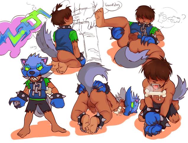 2boys, anal plug, ass, balls, bone, brawl stars, chained, chained legs, chains, cock, dark skin, dark-skinned male, feet, furry, gay, hair, hungry, hungry mouth, legs, legs up, leon (brawl stars), male, male only, open smile, penis, punk, short hair, shorts, smile, solo, solo male, submissive, submissive femboy, submissive male, tagme, tagme (artist), tail, tongue, tongue out, tough guy, werewolf, werewolf leon (brawl stars), wolf leon, young, younger male