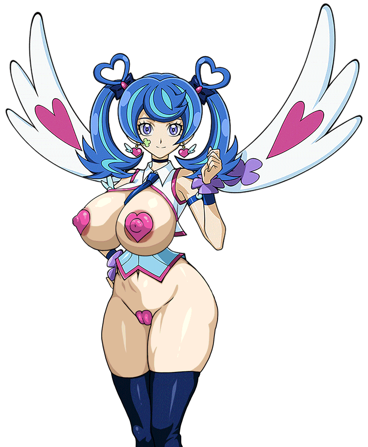 areola areolae big_breasts bimbo blue_angel blue_angel_(yu-gi-oh) blue_hair bottomless breasts cameltoe covered_nipples covered_pussy gigantic_breasts huge_areola huge_areolae huge_breasts huge_nipples huge_thighs large_breasts nipple_bulge nipple_covers nipples nipples_visible_through_clothing pasties revealing_clothes revealing_clothing skye_zaizen thick_thighs thighs topless wings yu-gi-oh! yu-gi-oh!_vrains zaizen_aoi