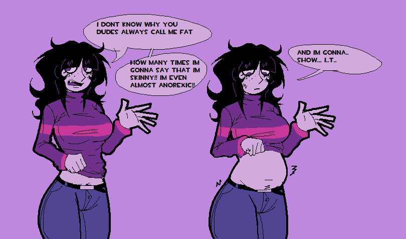 before and after, belly, big ass, big belly, big breasts, fat belly, huge breasts, needlemouse (series), needymouse, sarah henderson (needlemouse), shirt lift, tagme, ykujo