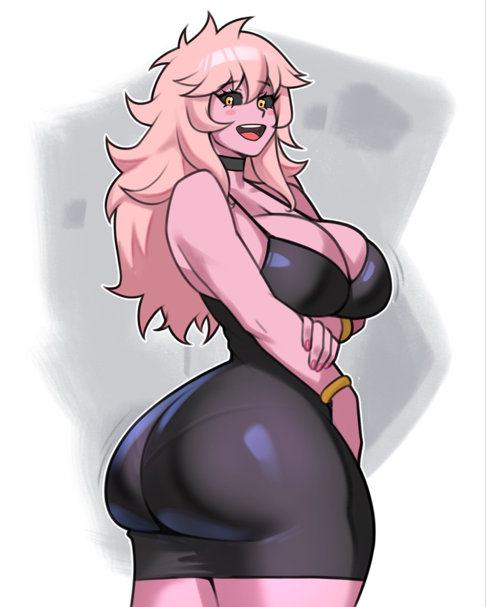1girls, arms up, ashido mina, ashido mina time-skip, ass, ass bigger than head, ass bigger than torso, ass clapping, ass focus, ass in dress, big ass, big breasts, boku no hero academia, boku no hero academia (finale), breasts, bubble butt, dress, fat ass, female, female only, gluteal fold, handbag, horns, huge ass, jakuson z, large ass, massive ass, milf, mina ashido, mina ashido curvy (meme), mina ashido time-skip, my hero academia, my hero academia (finale), pink hair, pink skin, pink-skinned female, post-timeskip, rear view, solo, tagme, thick ass, thick thighs, thunder thighs, wide hips