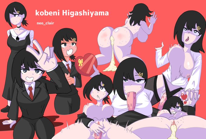 1boy, 1girls, ass, big ass, big breasts, black hair, blowjob, breasts, chainsaw man, cum, cum in pussy, cum inside, fellatio, female, female in suit, higashiyama kobeni, male, neo clair, pussy, sloppy blowjob devil, suit and tie, v, vaginal penetration