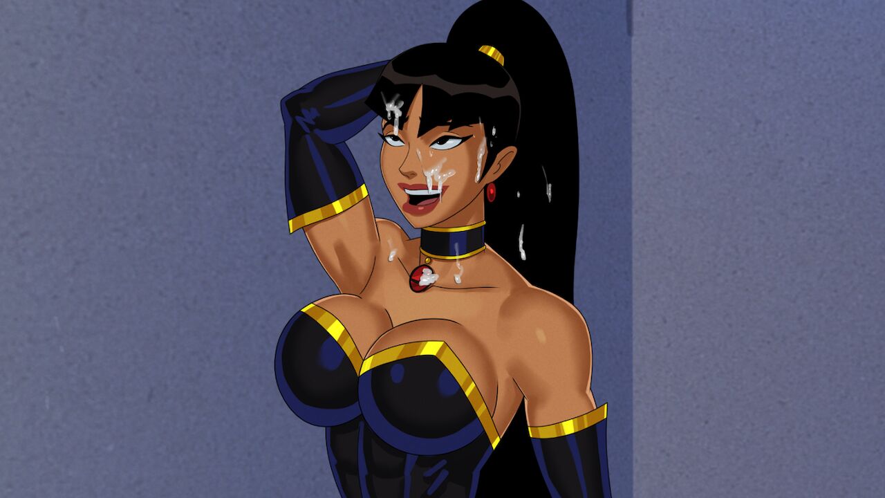 1girls arm_length_gloves big_breasts breasts choker clothed crime_syndicate cum cum_drip cum_on_face dc dc_comics dcau eyes_rolling_back facial female happy hourglass_figure huge_breasts justice_league:_crisis_on_two_earths large_breasts leotard lipstick mary_batson(alt) necklace open_mouth ponytail rolling_eyes sunsetriders7 superwoman superwoman_(mary_batson) upper_body voluptuous