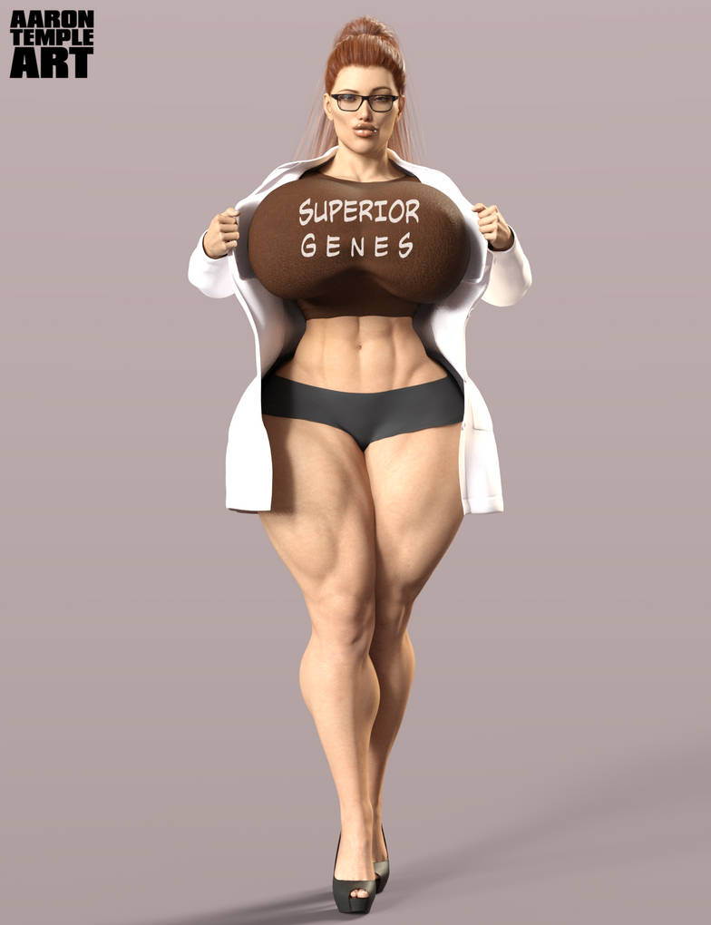 1girls 3d 3d_(artwork) aarontempleart abs ava_astor belly big_breasts big_lips bimbo blitzhero british brown_hair busty curvaceous curvy curvy_body curvy_figure female female_focus female_only front_view glasses huge_breasts labcoat lips looking_at_viewer miniskirt muscular_female muscular_thighs original_character ponytail puckered_lips removing_clothing scientist solo solo_female thick_thighs top_heavy voluptuous voluptuous_female