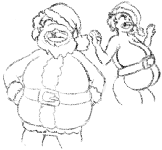 beard belt belt_bra belt_buckle beltbra christmas fake_beard fake_belly hands_on_hips holidays kira_(yetig) meme missing_tooth oc one_eye_covered one_eye_obstructed one_eye_visible original_character santa_costume santa_hat self_upload xmas yetig