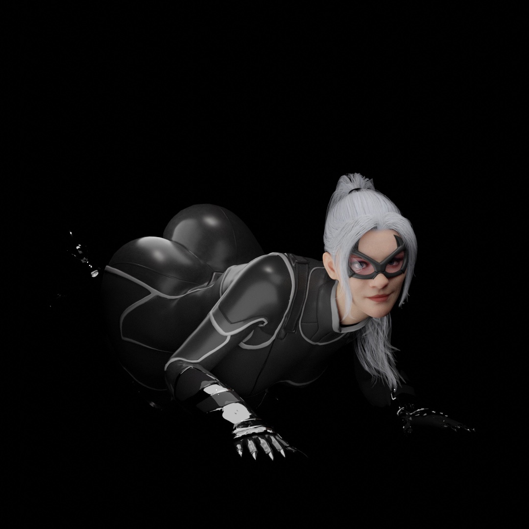 1girls, 3d, 3d (artwork), ass, big ass, big breasts, big butt, black cat (insomniac), black cat (marvel), blender, blender (software), blue eyes, breasts, bubble butt, busty, curvy, cute, eduardcreator, felicia hardy, female, female only, fully clothed, hourglass figure, huge ass, leather, looking at viewer, marvel, marvel comics, platinum blonde hair, pleasure face, ponytail, pov eye contact, seductive, seductive look, sensual, smile, solo, spider-man (ps4), spider-man (series), thick, thick ass, thick thighs, tied hair, tight clothing, tight fit