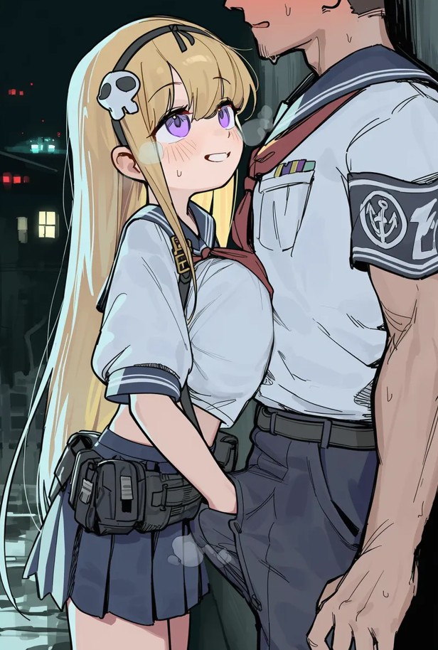 ai generated, chaos zero nightmare, female, hand in pants, haru (chaos zero nightmare), tagme