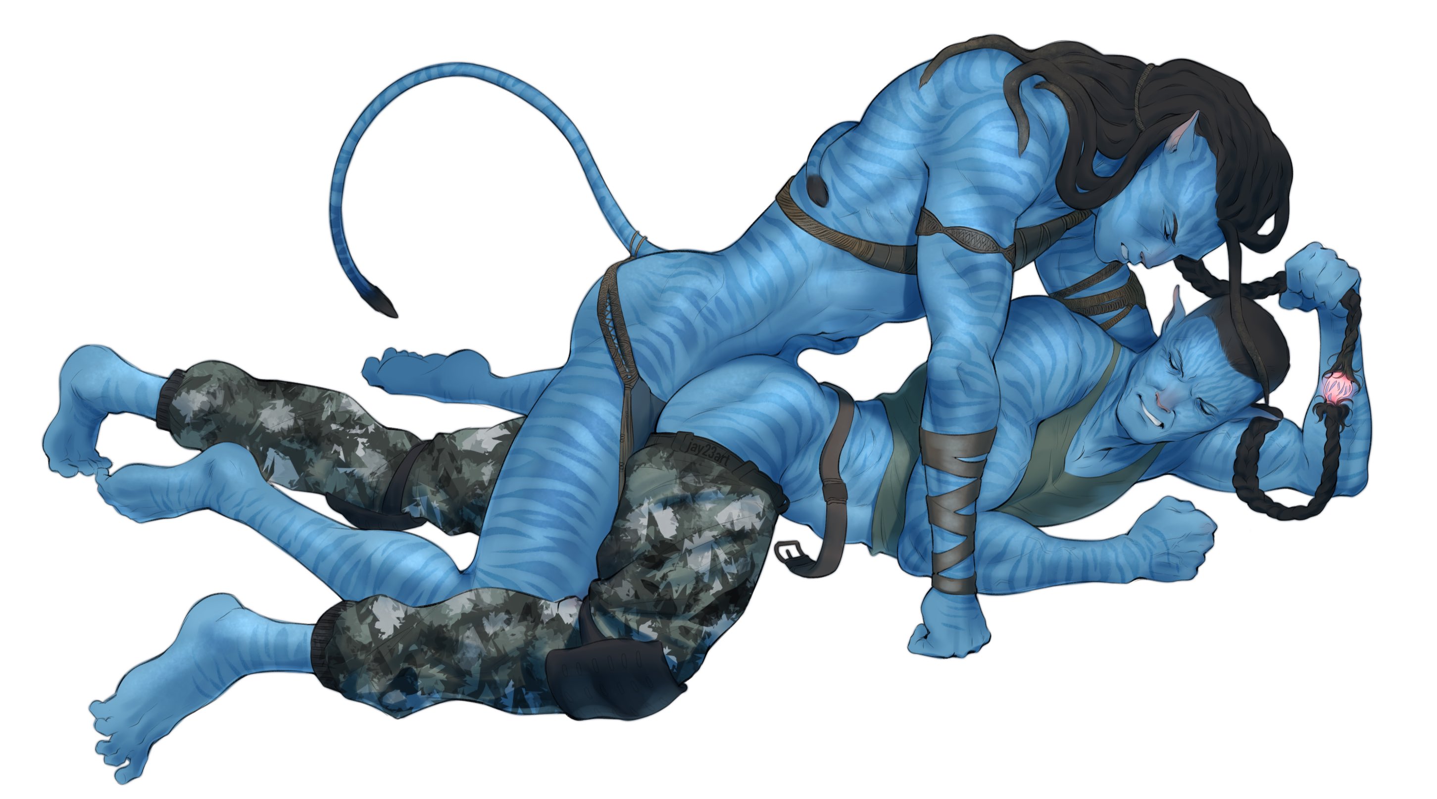 2boys, avatar, avatar: the way of water, blue skin, gay, gay sex, jake sully, male, male only, miles quaritch, na'vi, rivals